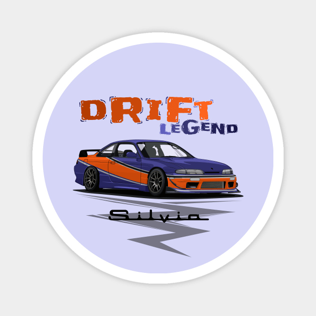 Nissan Silvia S14 Drift Legend Magnet by Ajie Negara